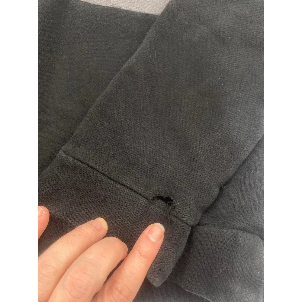 Nike Boys Sweatshirt Kids Large Black Gray Colorblock Pullover Logo Preowned‎